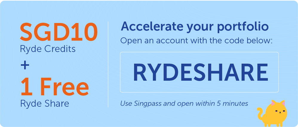 SGD10 Ryde Credits + 1 Free Ryde Share | Open an account with the code below: RYDESHARE